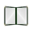 Goodsmart Restaurant Menu Covers – 25 Pack Green 8-View Booklet 8.5" x 14", Side-Loading Vinyl &amp; Plastic Menu Holders, Clear Menu Sleeves, Leather-Style Café Covers with Gold Corners