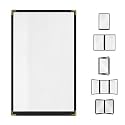 Goodsmart Restaurant Menu Covers – 25 Pack Black 2-View, Top-Loading Menu Holders, Vinyl &amp; Plastic Café Menu Covers, Clear Menu Sleeves, Fits 8.5" x 14", Leather-Style Design, Gold Corners