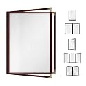 Goodsmart Restaurant Menu Covers - 25 Pack Burgundy 8.5" x 11", 2-Page/4-View, Side-Loading Vinyl Menu Holders, Clear Sleeves, Double-Stitched Edge, Leather-Style Café Menu Covers with Gold Corners