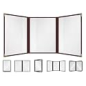Goodsmart Restaurant Menu Covers – 25 Pack Burgundy 6-View Trifold 8.5" x 11", Side-Loading Vinyl &amp; Plastic Menu Holders, Clear Menu Sleeves, Leather-Style Café Covers with Gold Corners