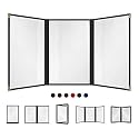 Goodsmart Restaurant Menu Covers – 25 Pack Black 6-View Trifold 8.5" x 14", Side-Loading Vinyl &amp; Plastic Menu Holders, Clear Menu Sleeves, Leather-Style Café Covers with Gold Corners