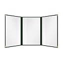 Goodsmart Restaurant Menu Covers – 25 Pack Green 6-View Trifold 8.5" x 14", Side-Loading Vinyl &amp; Plastic Menu Holders, Clear Menu Sleeves, Leather-Style Café Covers with Gold Corners