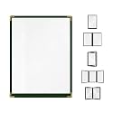 Goodsmart Restaurant Menu Covers - Green, 25 Pack, 8.5" x 11", 1-Page/2-View, Top-Loading Vinyl Menu Holders, Clear Sleeves, Double-Stitched Edge, Leather-Style Café Covers with Gold Corners