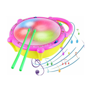 goodsnet flash drum set with music and lights electronic touch flash visual 3d lights with 3 game mode  dynamic music toy for kids and for return gift yellow