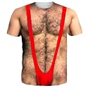 Goodstoworld Unisex 3D Fake Abs T Shirts Shredded Chest Printed Short Sleeve Costume Novelty Tees Shirt