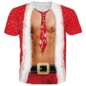 Goodstoworld Unisex 3D Fake Abs T Shirts Shredded Chest Printed Short Sleeve Costume Novelty Tees Shirt