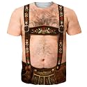 Goodstoworld Unisex 3D Fake Abs T Shirts Shredded Chest Printed Short Sleeve Costume Novelty Tees Shirt