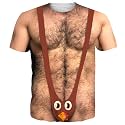 Goodstoworld Unisex 3D Fake Abs T Shirts Shredded Chest Printed Short Sleeve Costume Novelty Tees Shirt