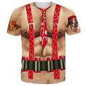 Goodstoworld Unisex 3D Fake Abs T Shirts Shredded Chest Printed Short Sleeve Costume Novelty Tees Shirt