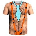 Goodstoworld Unisex 3D Fake Abs T Shirts Shredded Chest Printed Short Sleeve Costume Novelty Tees Shirt