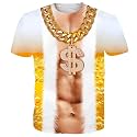 Goodstoworld Unisex 3D Fake Abs T Shirts Shredded Chest Printed Short Sleeve Costume Novelty Tees Shirt