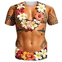 Goodstoworld Unisex 3D Fake Abs T Shirts Shredded Chest Printed Short Sleeve Costume Novelty Tees Shirt