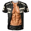 Goodstoworld Unisex 3D Fake Abs T Shirts Shredded Chest Printed Short Sleeve Costume Novelty Tees Shirt