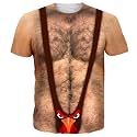 Goodstoworld Unisex 3D Fake Abs T Shirts Shredded Chest Printed Short Sleeve Costume Novelty Tees Shirt