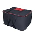 Goodwill Tech Big Storage Nylon Moisture Proof Bag with Zippered Closure for Blanket,Bed Sheets,Clothes (57 x 48 x 32 cm, Black) (Pack Of 1)