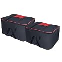 Goodwill Tech Big Storage Nylon Moisture Proof Bag with Zippered Closure for Blanket,Bed Sheets,Clothes (57 x 48 x 32 cm, Black) (Pack of 2)