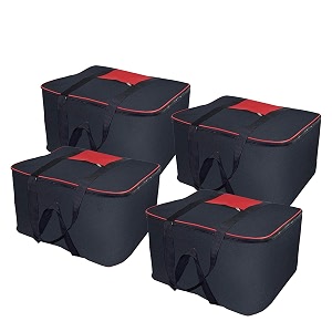 goodwill tech big storage nylon moisture proof bag with zippered closure for blanketbed sheetsclothes 57 x 48 x 32 cm black pack of 4