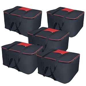 goodwill tech big storage nylon moisture proof bag with zippered closure for blanketbed sheetsclothes 57 x 48 x 32 cm black pack of 5