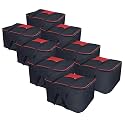 Goodwill Tech Big Storage Nylon Moisture Proof Bag with Zippered Closure for Blanket,Bed Sheets,Clothes (57 x 48 x 32 cm, Black) (Pack of 8)
