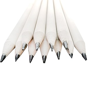 goodwill tech white paper pencils  eco-friendly writing stationery  sustainable pencils for kids students school office amp art craft white pencil 30