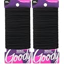 Goody Ouchless Elastic Hair Ties, 30 Ct, Black, 4MM Rubber Bands, Pain-Free