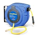 Goodyear Air Hose Reel Retractable 3/8" Inch x 50' Foot Hybrid Polymer Hose Max 300PSI Commerical Polypropylene Construction