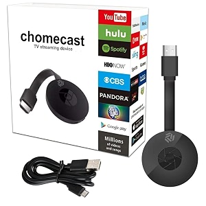 google chromecast tv streaming device hdmi media player compatible with netflix youtube hulu4k wifi mobile to tv connector external antenna for stable signal amp easy plug-and-play