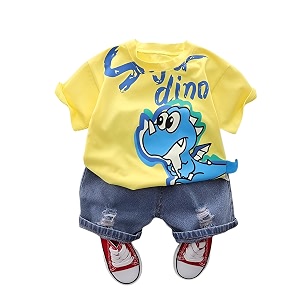 Googo Gaaga Cotton T-shirt with Bottom Folded