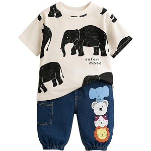 Googo Gaaga Printed T-shirt with Printed Jogger