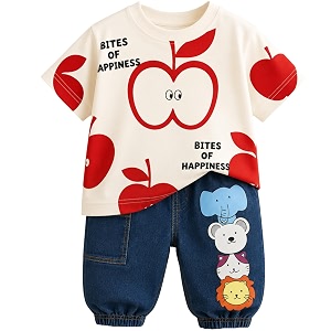 Googo Gaaga Printed T-shirt with Printed Jogger