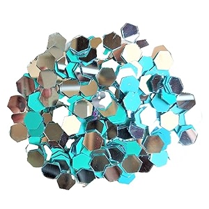 mirror for jewellery making and craft work and lippan art work 500 piece hexagon 13mm