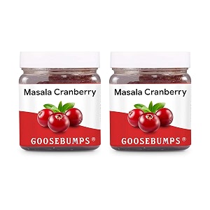 goosebumps masala cranberry  100 natural dried fruit amp berries  high nutrient and antioxidant  no added preservatives  set of 2 150g x 2 packs 300 gms