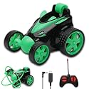 Gooyo DB2069 360° Rotating &amp; Rolling Stunt Car Toy with Demo Functions | Spin, Stunt, Flip Functions | Remote Control Stunt Car Toy for Kids | Green | in-Built Battery | Gift Box Packaging