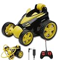 Gooyo DB2069 360° Rotating &amp; Rolling Stunt Car Toy with Demo Functions | Spin, Stunt, Flip Functions | Remote Control Stunt Car Toy for Kids | Yellow | in-Built Battery | Gift Box Packaging