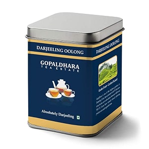 gopaldhara darjeeling tea high mountain summer oolong 100g tin can - premium series fresh second flush black tea - highest elevation 7000ft