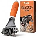 GoPets 2-in-1 Deshedding &amp; Dematting Comb &amp; Grooming Brush for Dogs &amp; Cats