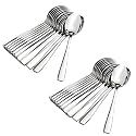 GOPI 24 Pieces Stainless Steel Spoons Set, Dinner Spoon Length 16cm, Food Grade Silverware for Home & Kitchen- Mirror Polished, 24 Silver Spoons