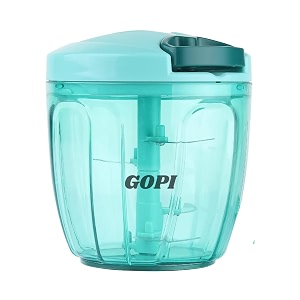 gopi food chopper 1000ml steel large manual hand-press vegetable chopper mixer cutter to cut onion salad tomato potato pack of 1 1000ml