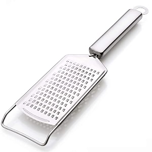 gopi stainless steel cheese grater dicer - multipurpose grater for cheese ginger carrot coconut and vegetable grater for kitchen restaurant silver ss grater with support