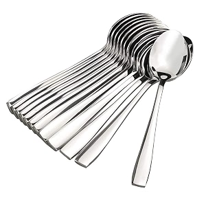 gopi stainless steel spoons set of 12 dinner spoon length 16cm food grade silverware for home amp kitchen- mirror polished 12 silver spoons