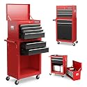Goplus Tool Chest, 6 Drawers Rolling Tool Cabinet with Detachable Top Toolbox, Universal Lockable Wheels, Protective Liner, Auto Lock, Metal Tool Storage Cart, Tool Box for Garage Workshop