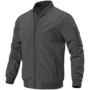Gopune Mens Windproof Bomber Jacket Lightweight Windbreaker