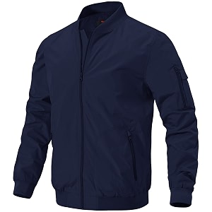 Gopune Mens Windproof Bomber Jacket Lightweight Windbreaker