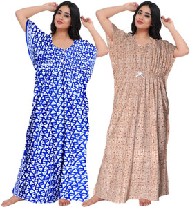 gorangani pack of 2 women nighty multicolor