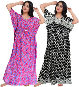 gorangani pack of 2 women nighty multicolor