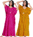 Gorangani Pack of 2 Women Nighty (Pink, Yellow)