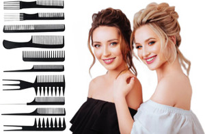 goready 10pcs pro salon hair cut styling hairdressing barbers combs brush comb set