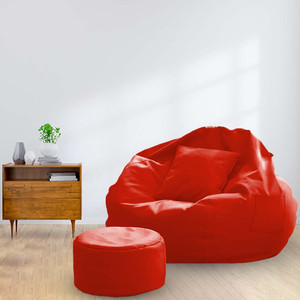 gorevizon opposed 4xl bean bag chair  with bean filling red