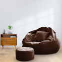GOREVIZON OPPOSED XXL Bean Bag Chair  With Bean Filling (Brown)