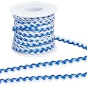 GORGECRAFT 16.4Yds x 8mm RIC Rac Bending Fringe Trim Wave Ribbons Blue Woven Braided Fabric Ribbon for DIY Sewing Crafts Wedding Dress Clothing Embellishment Lace Party Gift Wrapping Scrapbooking